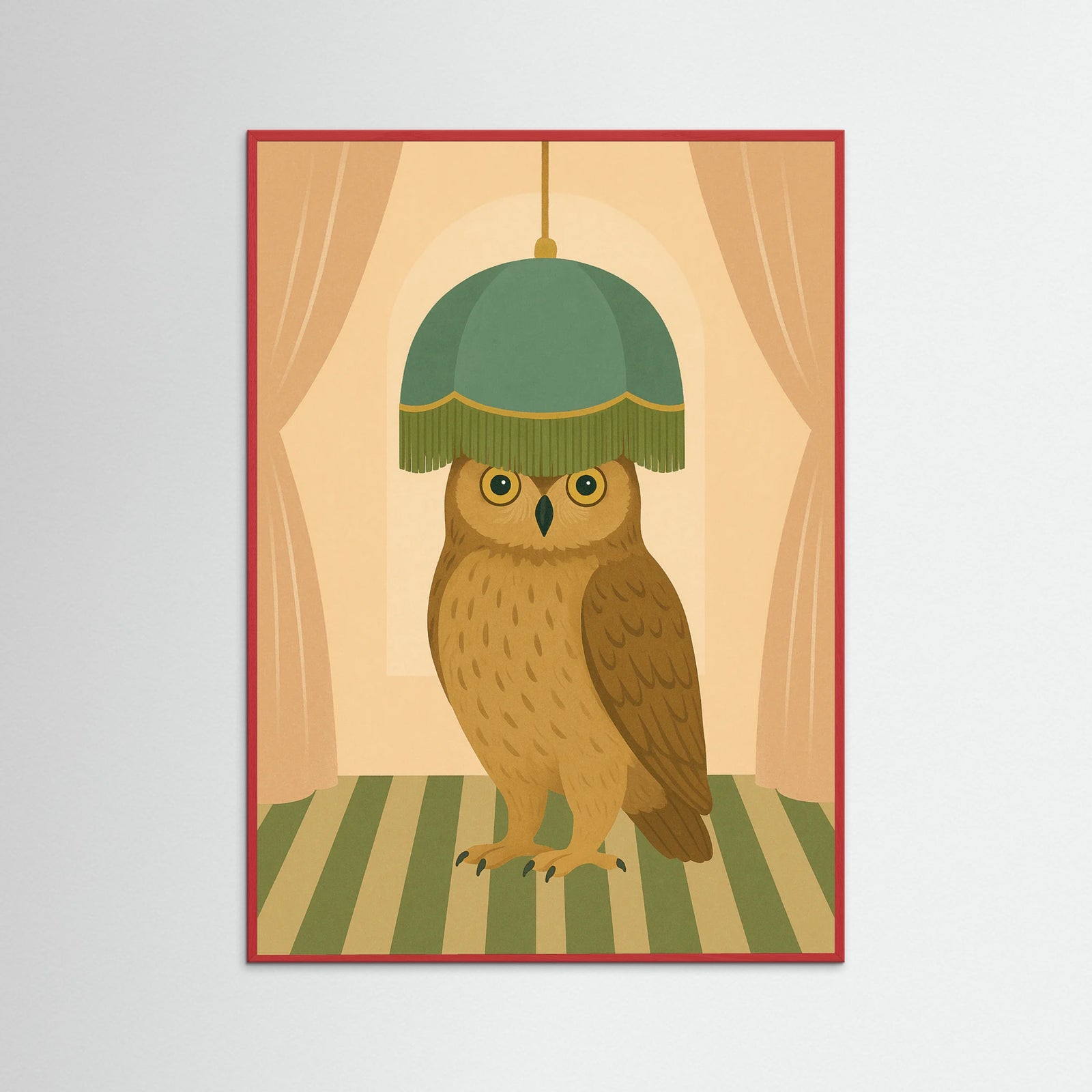 Red Wood Leopard Lampshades