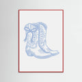 Light Blue Cowgirl Boots with Bow Poster – plakat og kunsttryk