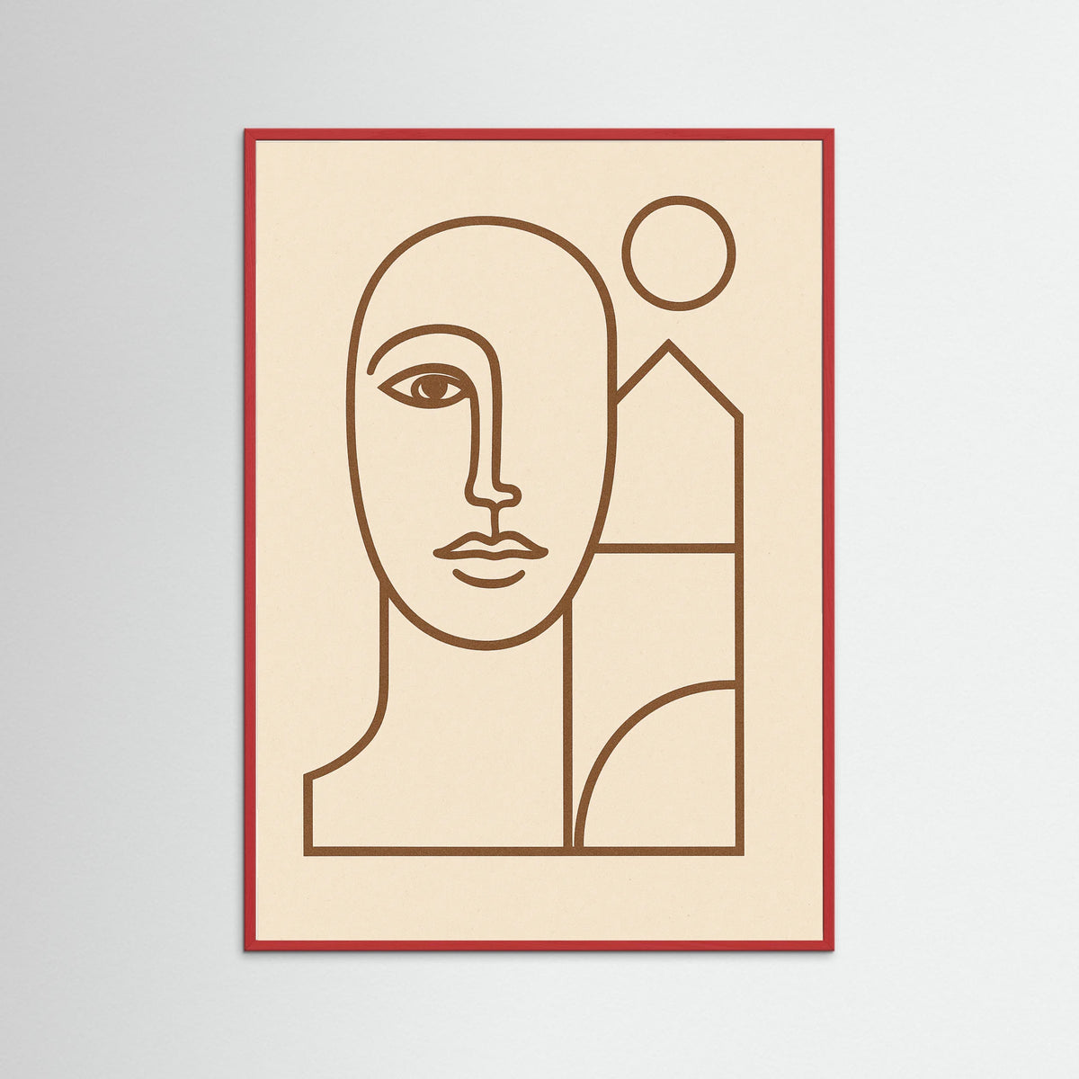 Red Wood Line Portrait
