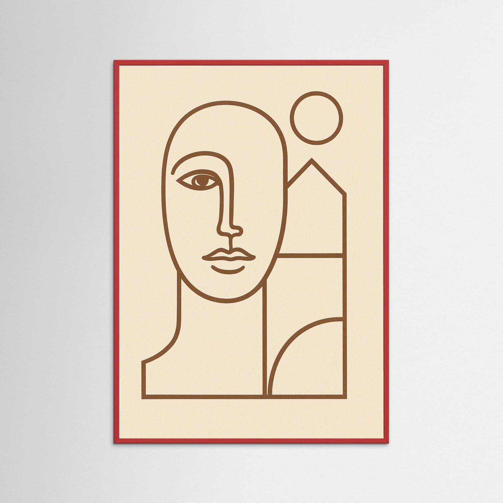 Red Wood Line Portrait