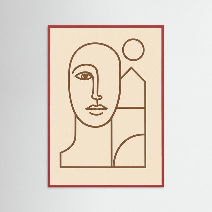 Red Wood Line Portrait
