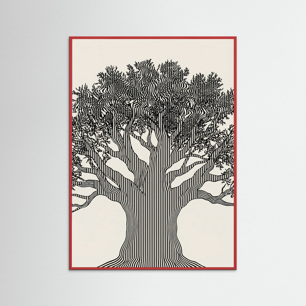 Red Wood Linear Portrait
