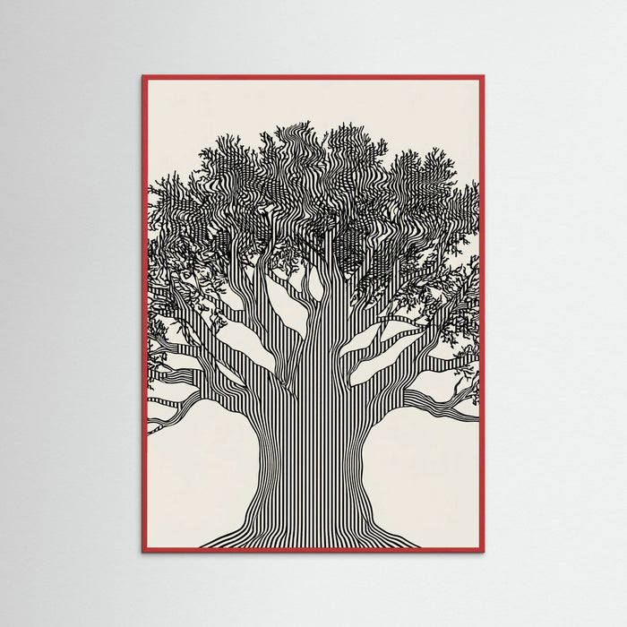 Red Wood Linear Portrait