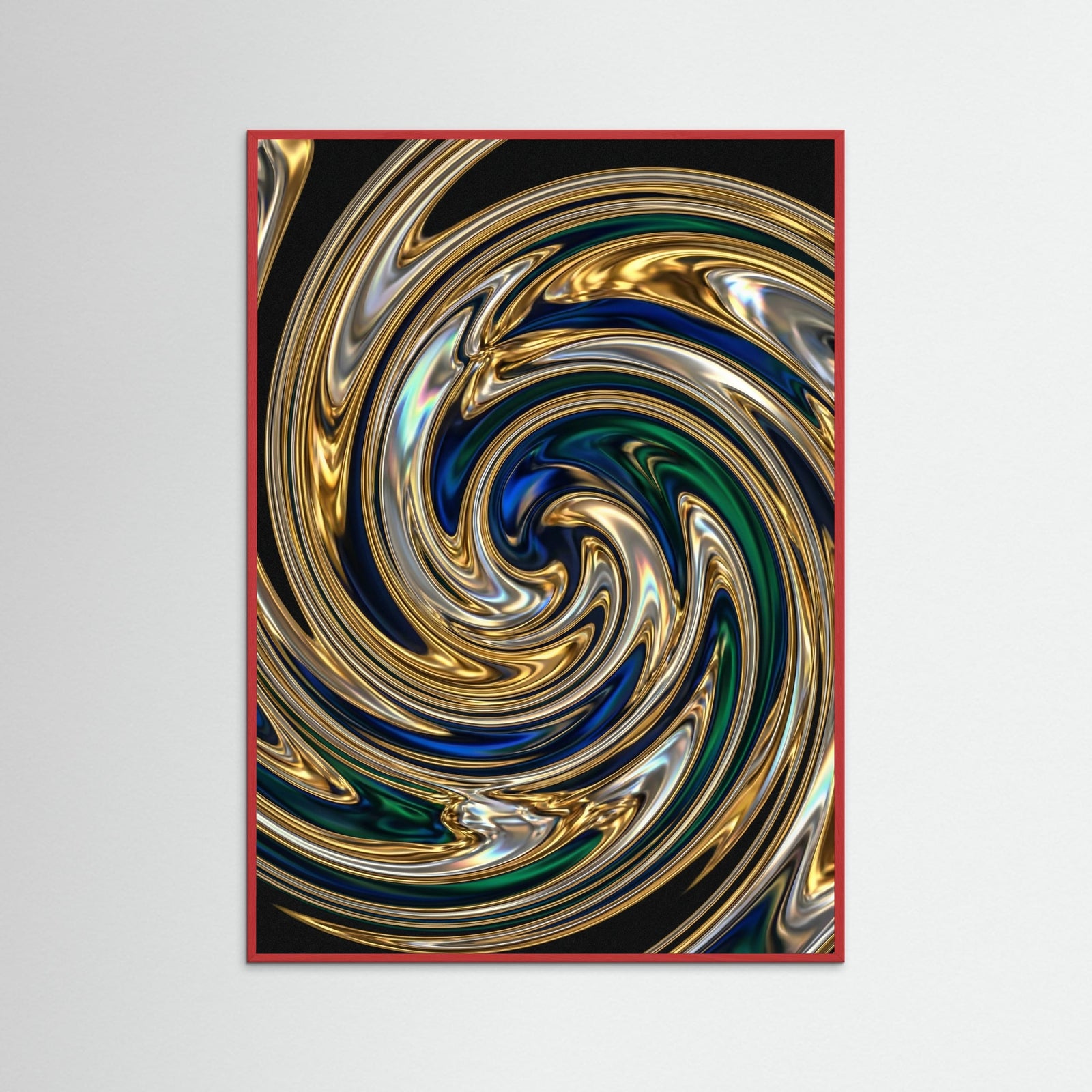 Red Wood Liquid Chrome Waves