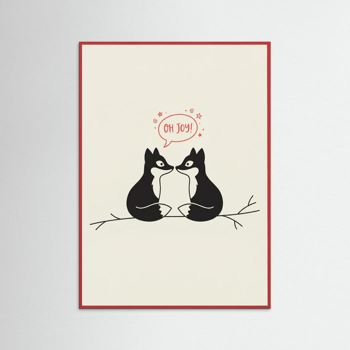 Red Wood Lovebirds Whimsical