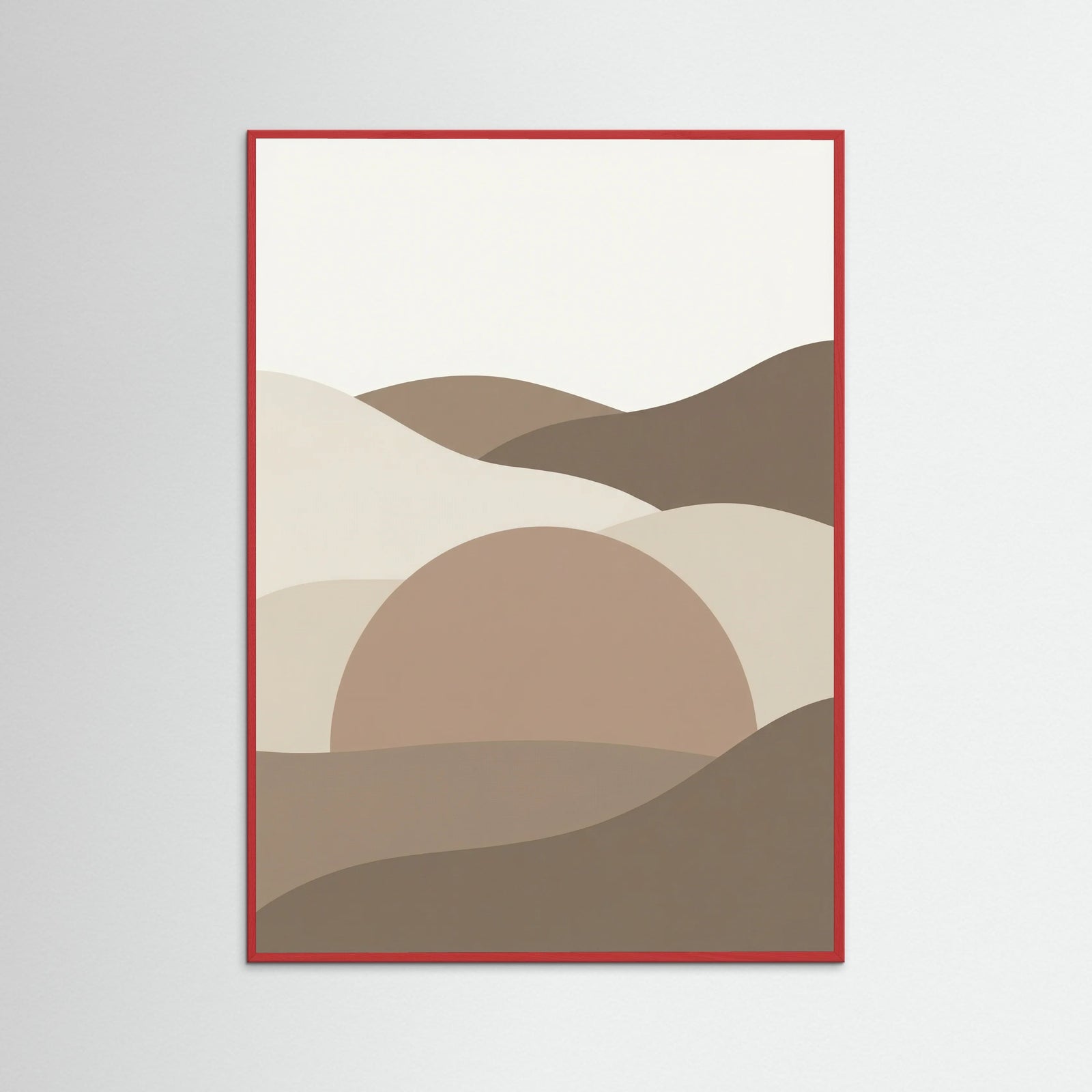 Red Wood Lunar Phases Abstract