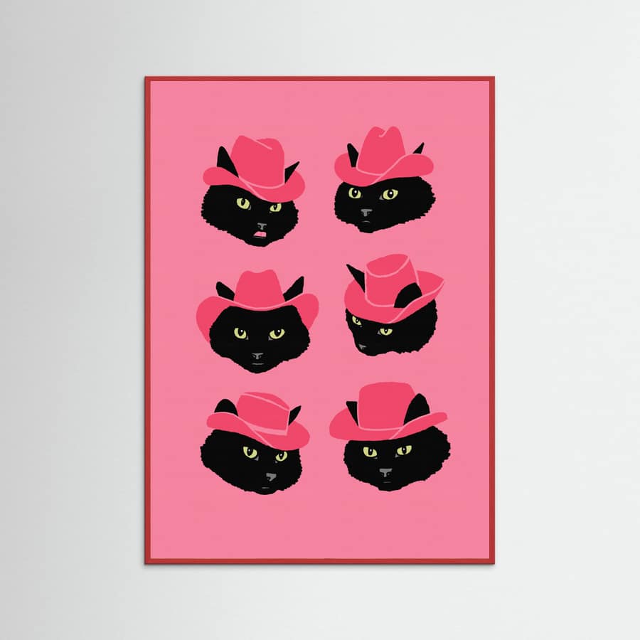 Red Wood Marcy the Cowgirl Cat Poster