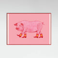 Red Wood Marjorie the Cowgirl Pig Poster