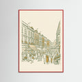 Red Wood Matchstick Cityscape