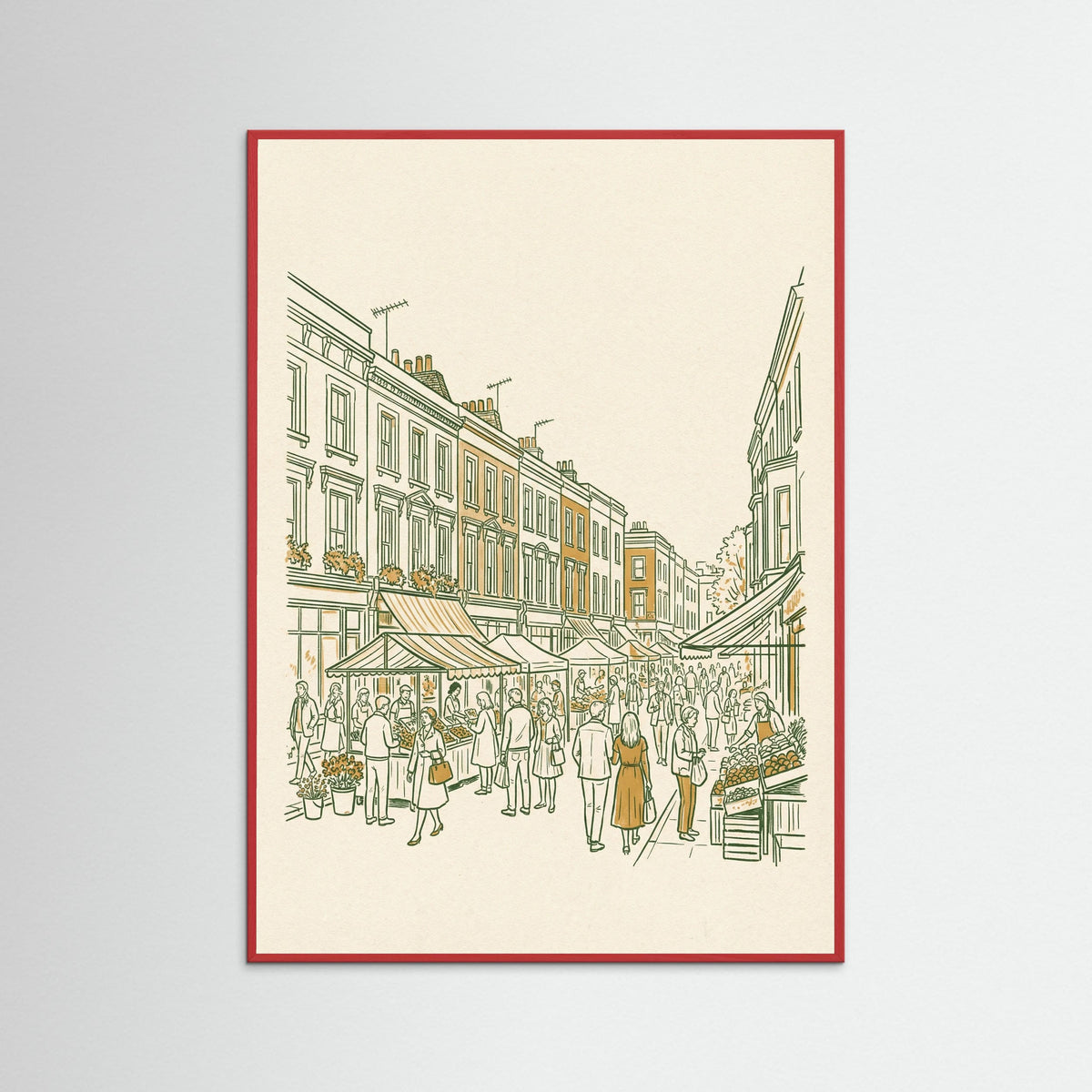 Red Wood Matchstick Cityscape