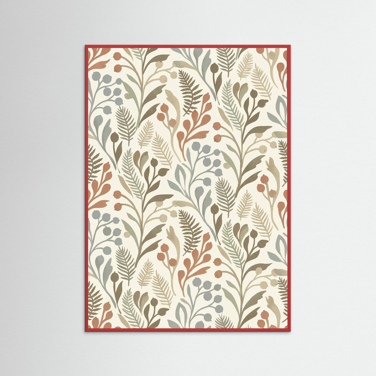 Red Wood Meadow Bloom Motif