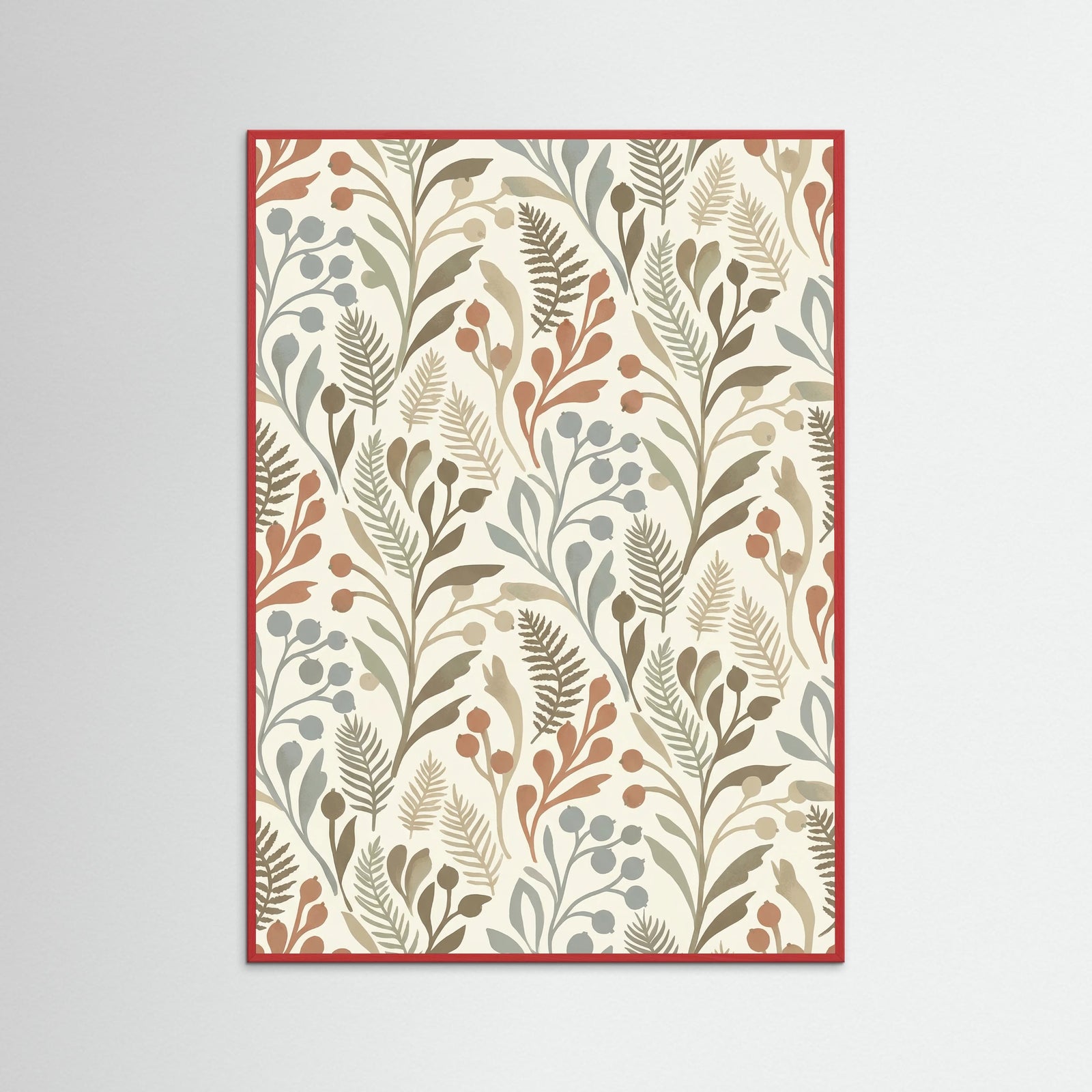 Red Wood Meadow Bloom Motif