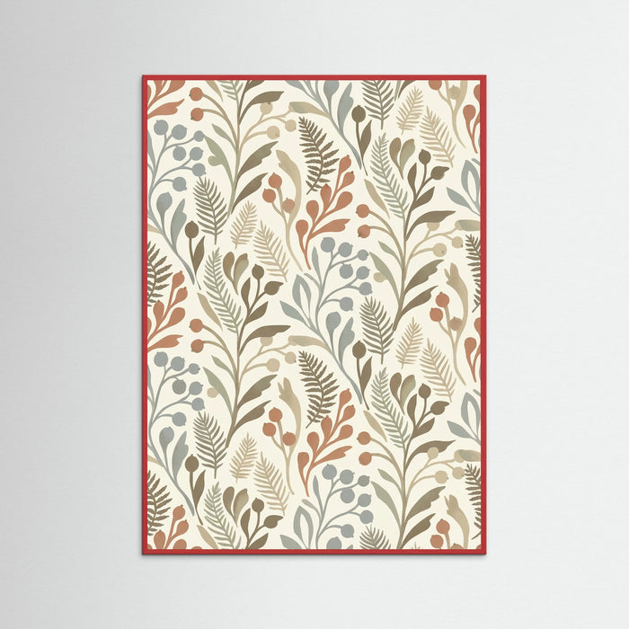 Red Wood Meadow Bloom Motif