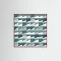 Red Wood Mid Century Grid Pattern Seven Poster