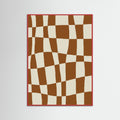 Red Wood Minimal Checkerboard Poster