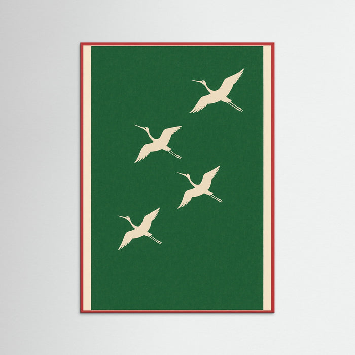 Red Wood Minimal Green Abstract