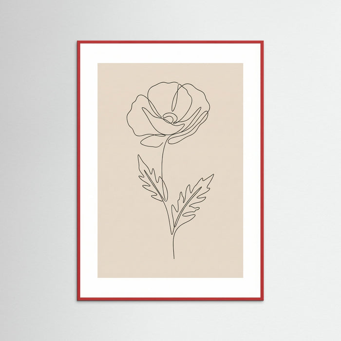 Red Wood Minimal Rose Bloom