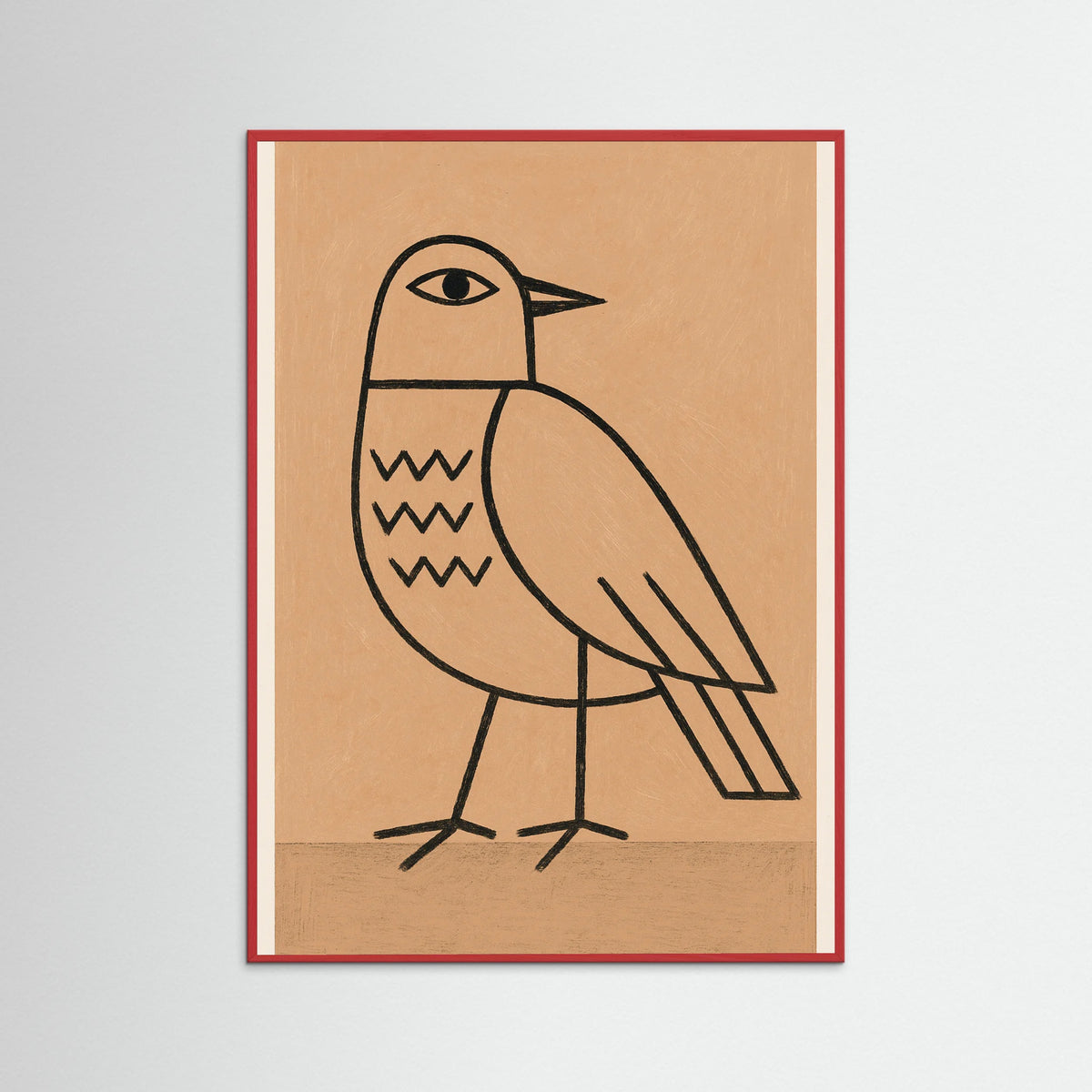 Red Wood Minimalist Figure