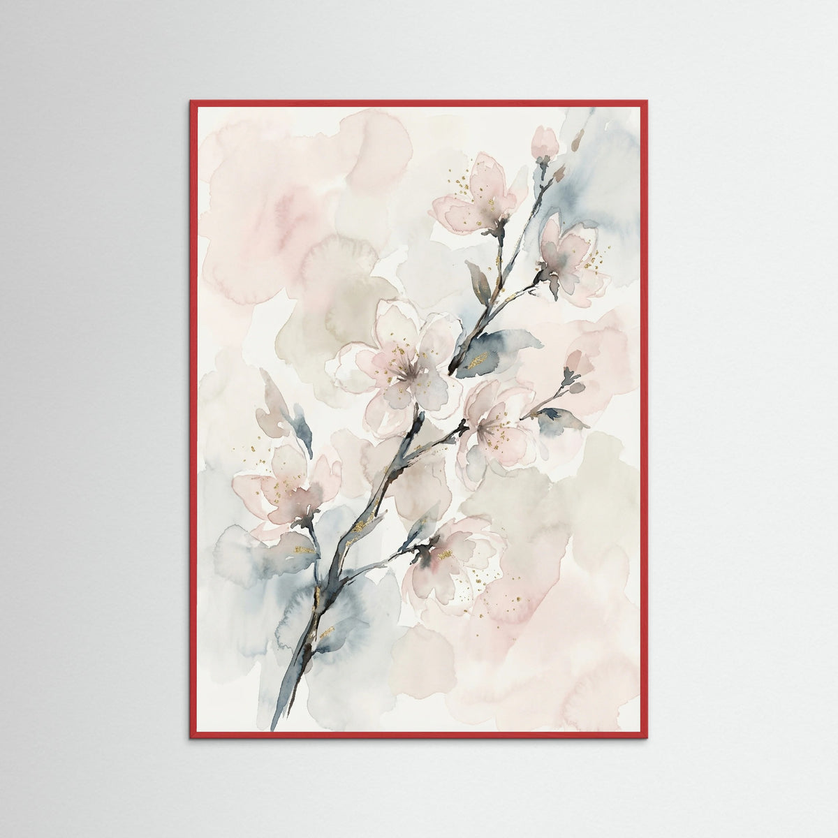 Red Wood Misty Floral Elegance