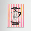 Mocca Coffee on Stripes - Hug in a Cup Poster – poster and art print