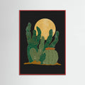 Red Wood Modern Americana and Cactus Poster