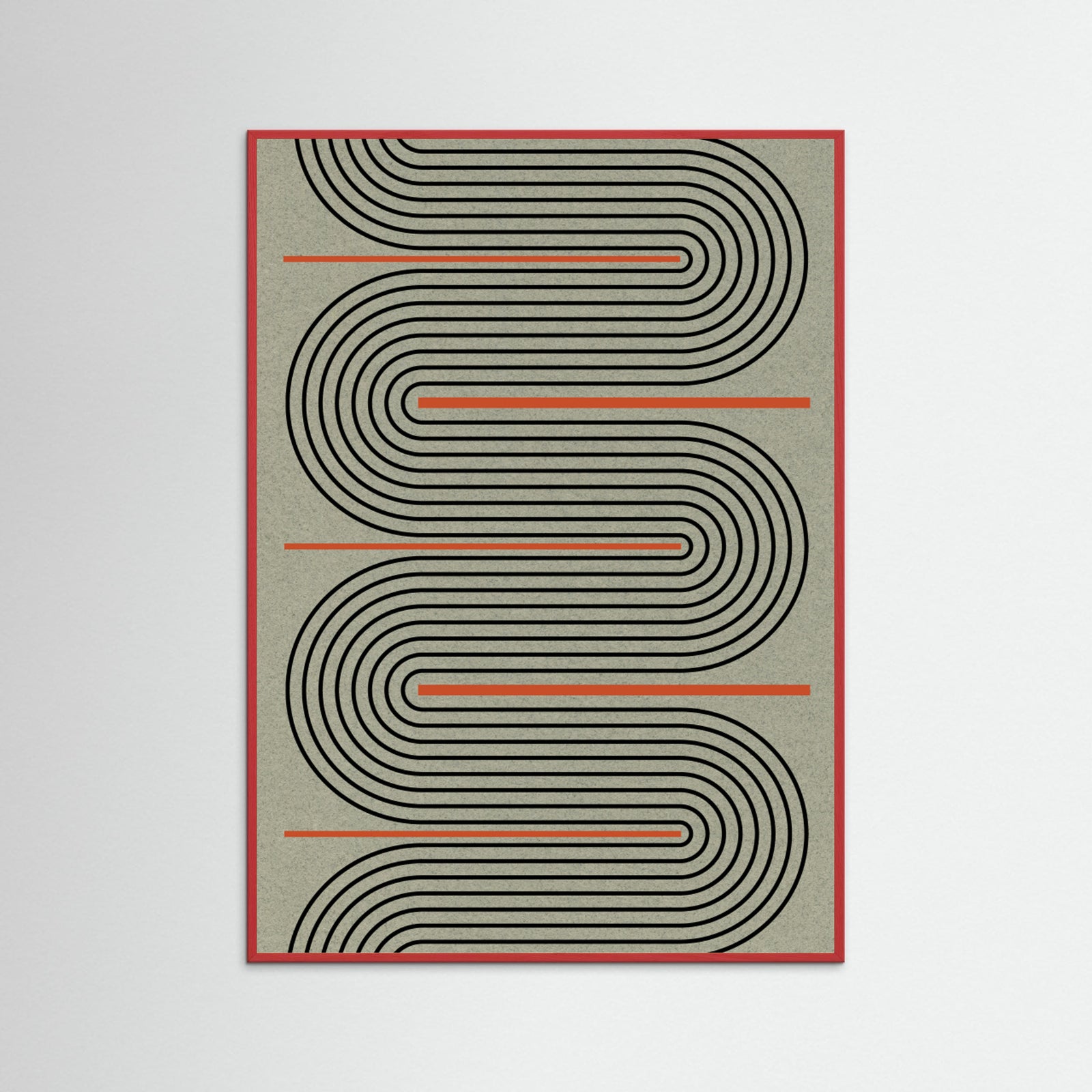 Red Wood Modern Contemporary Balance No.1 Poster