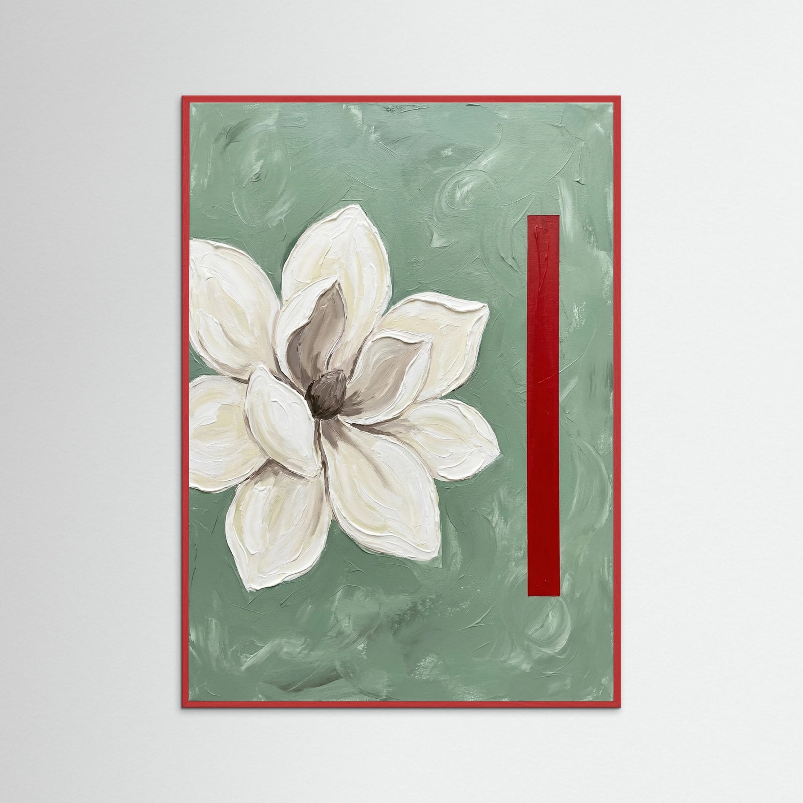 Red Wood Modern Poppies