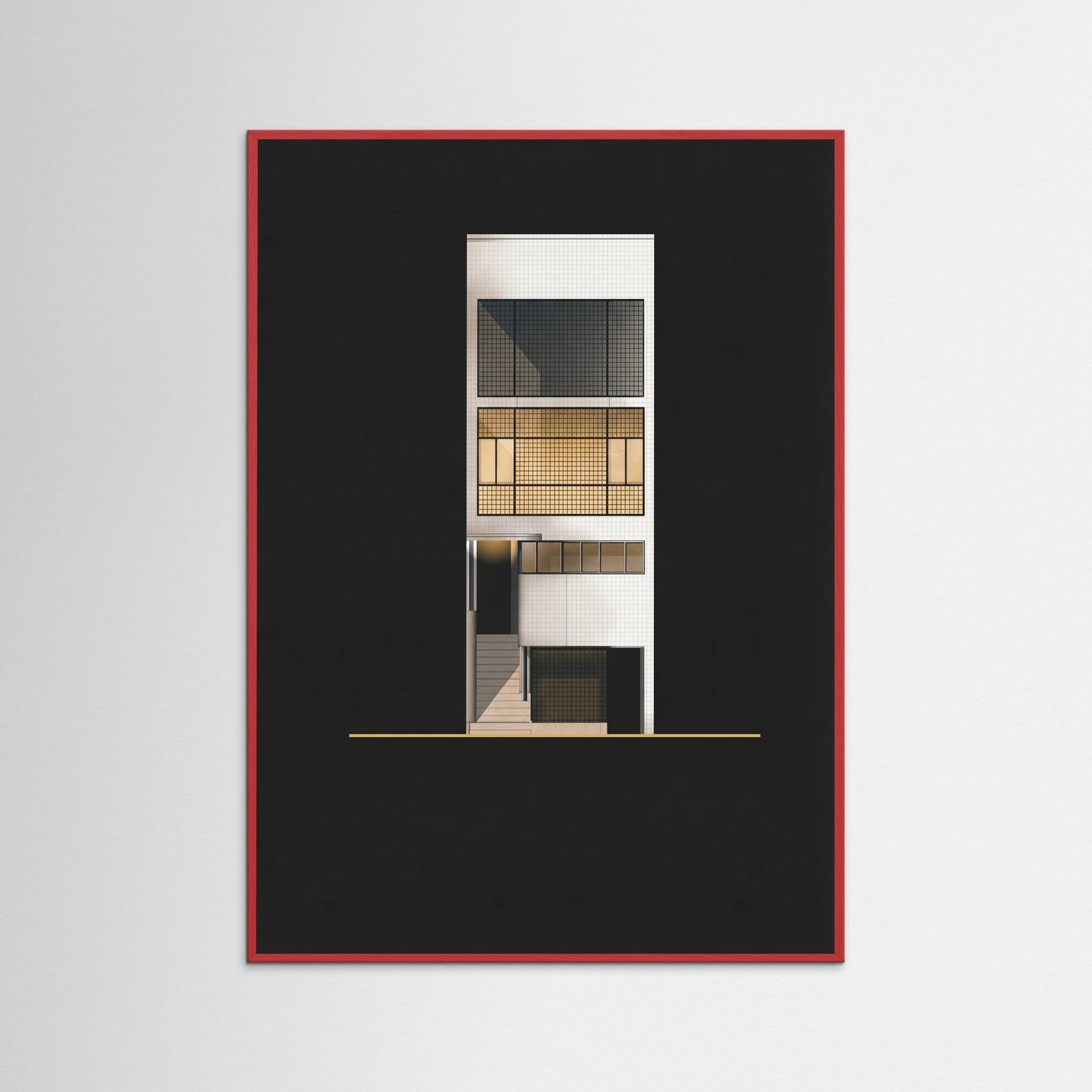 Red Wood Modernist Facade Black