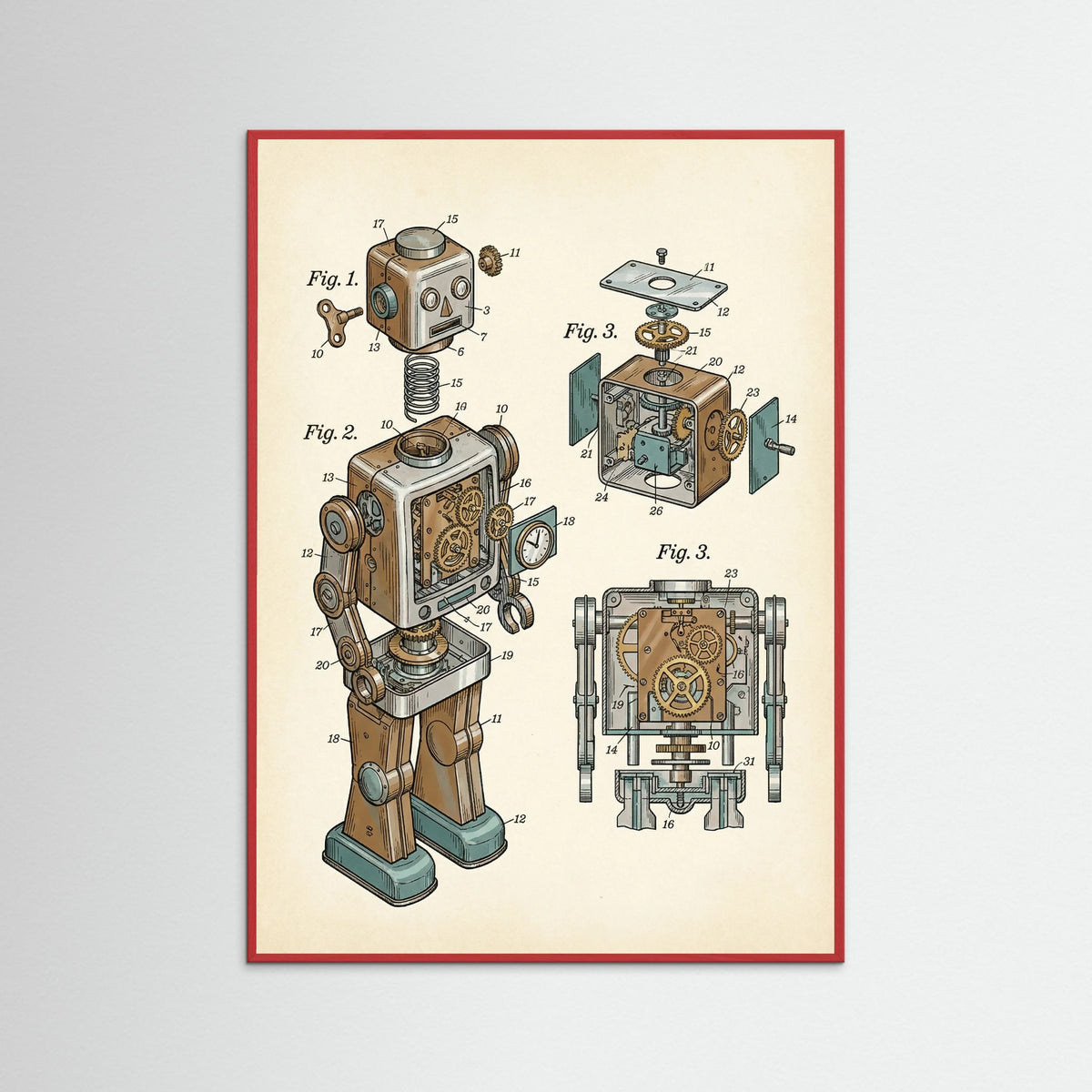 Red Wood Modular Toy Blueprint