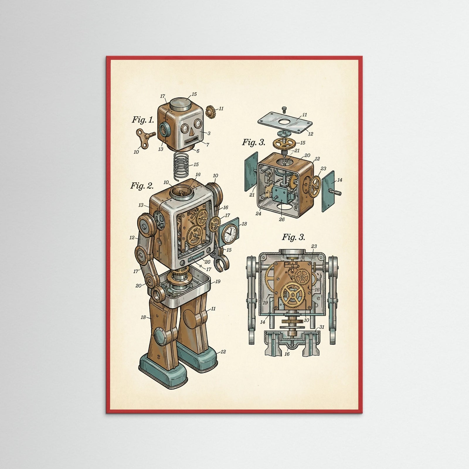 Red Wood Modular Toy Blueprint