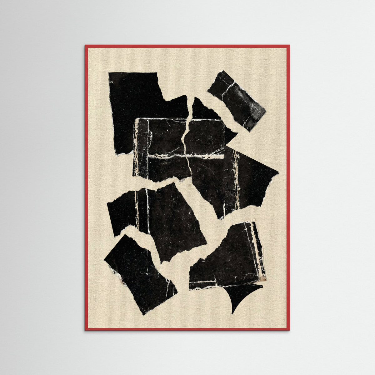 Red Wood Monochrome Abstraction