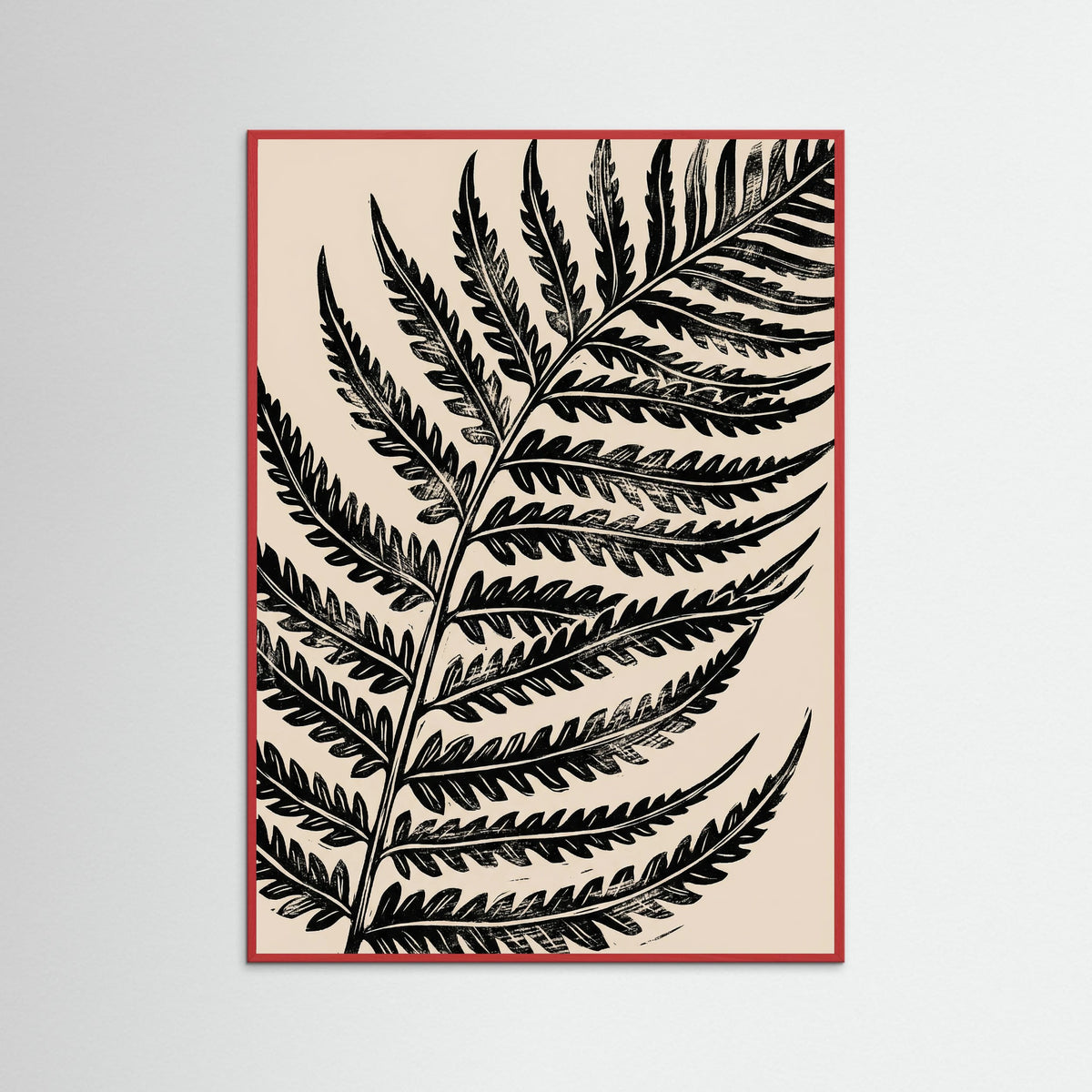 Red Wood Monochrome Floral Elegance