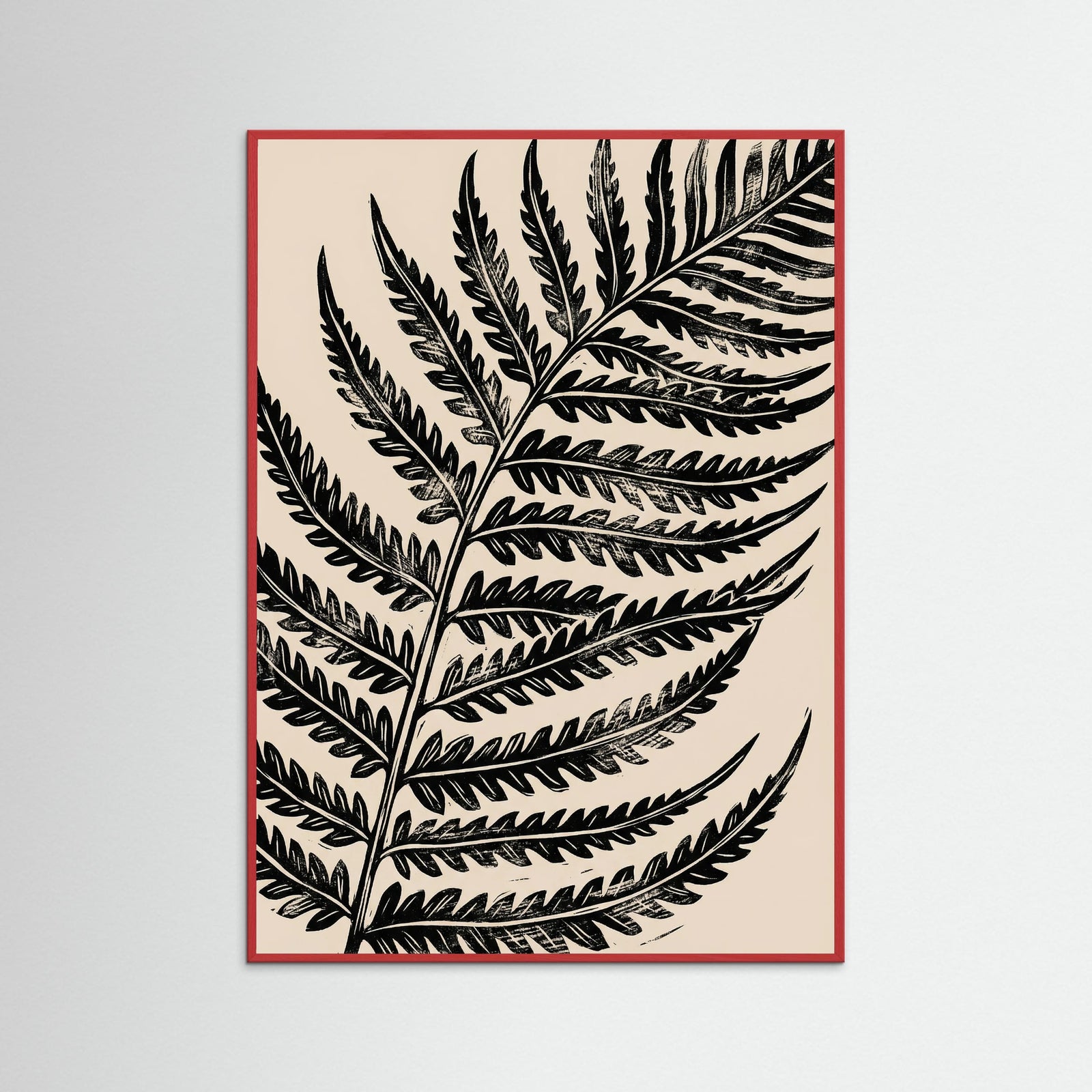 Red Wood Monochrome Floral Elegance