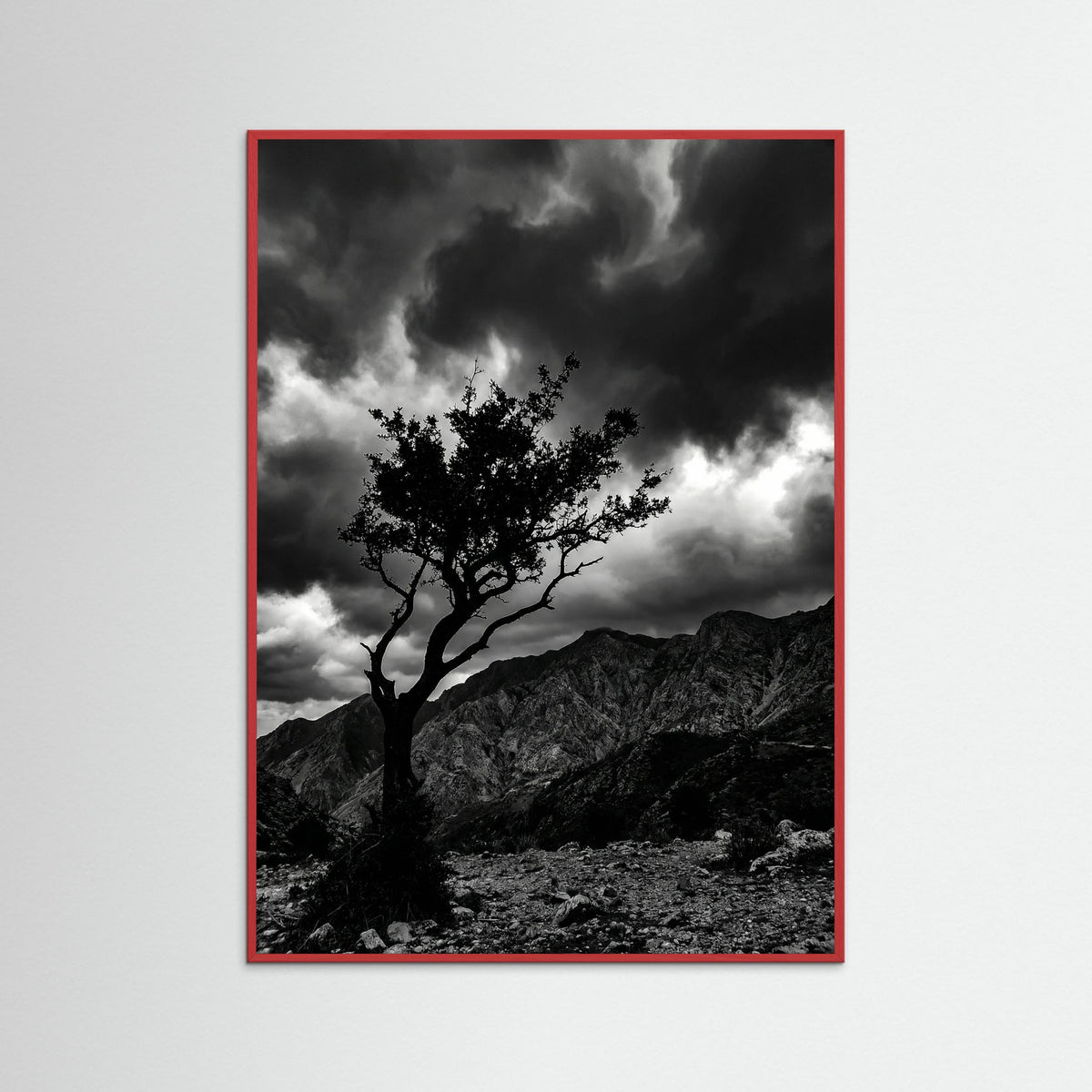 Red Wood Monochrome Seascape