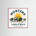 Red Wood Montana Buffalo Art: Love The Wild Poster