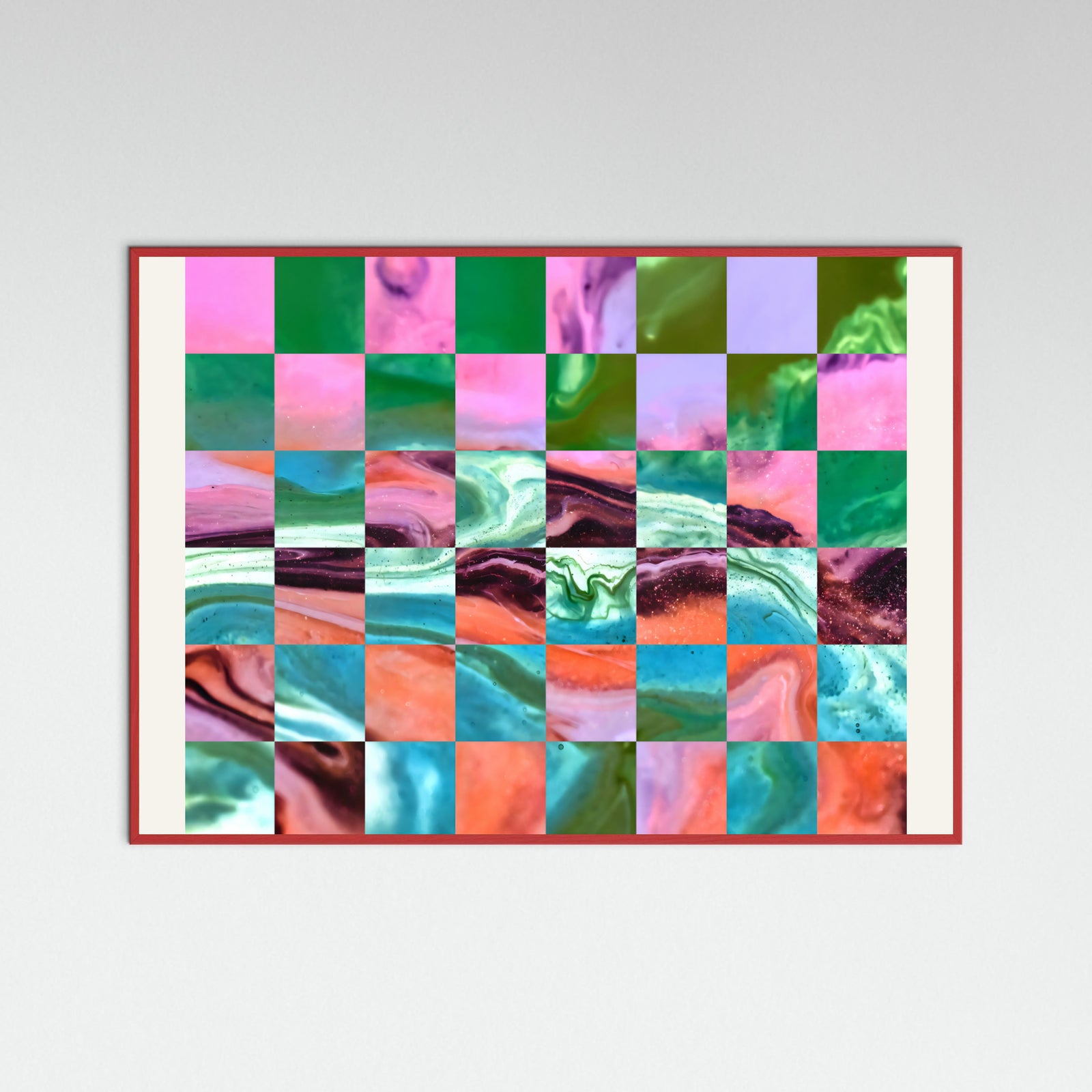 Red Wood Mood Waves Poster