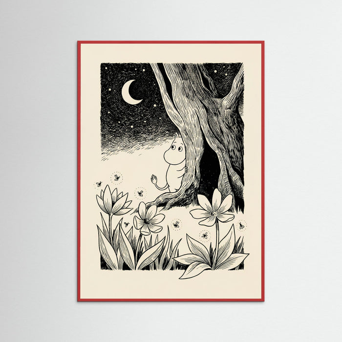 Red Wood Moomin in Nature