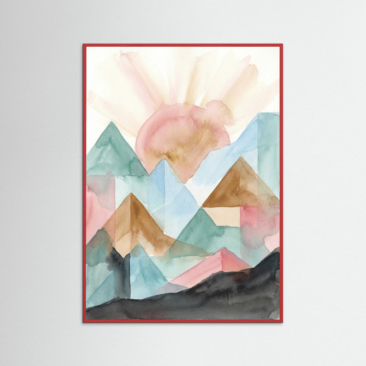 Red Wood Moonrise Cityscape