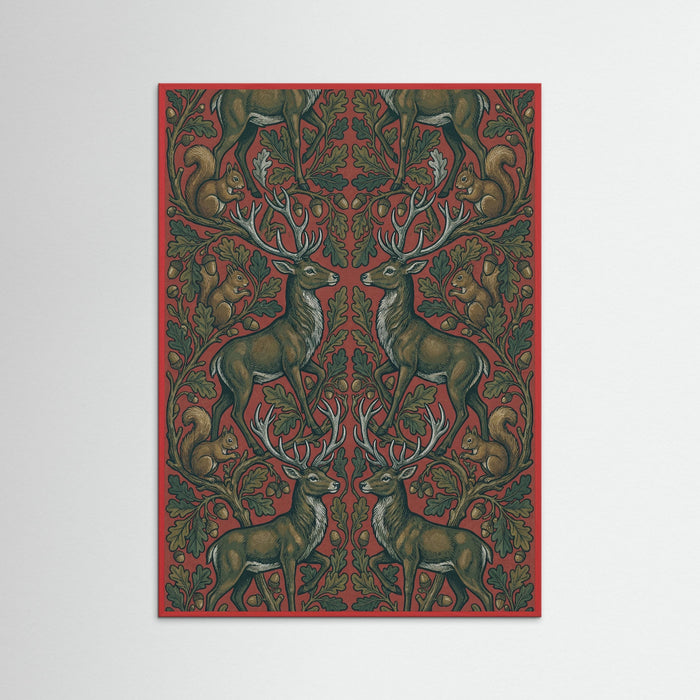 Red Wood Morrisian Avian Pattern