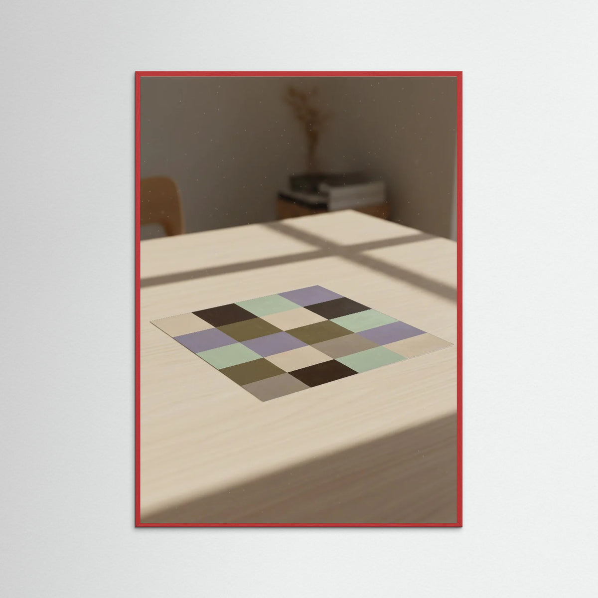 Red Wood Muted Grid Study