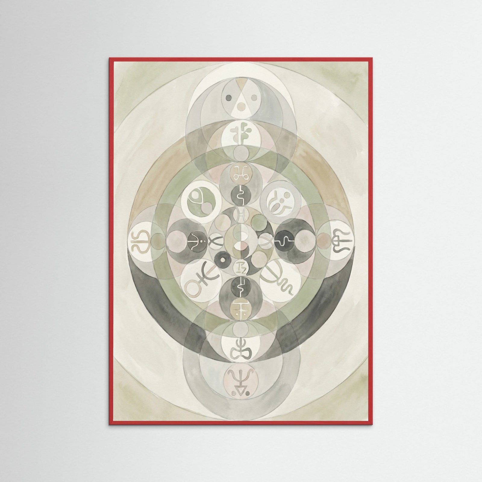 Red Wood Mystic Geometric Harmony