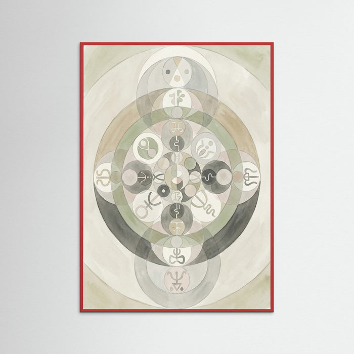 Red Wood Mystic Geometric Harmony