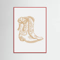 Neutral Cowgirl Boots with Bow Poster – plakat og kunsttryk