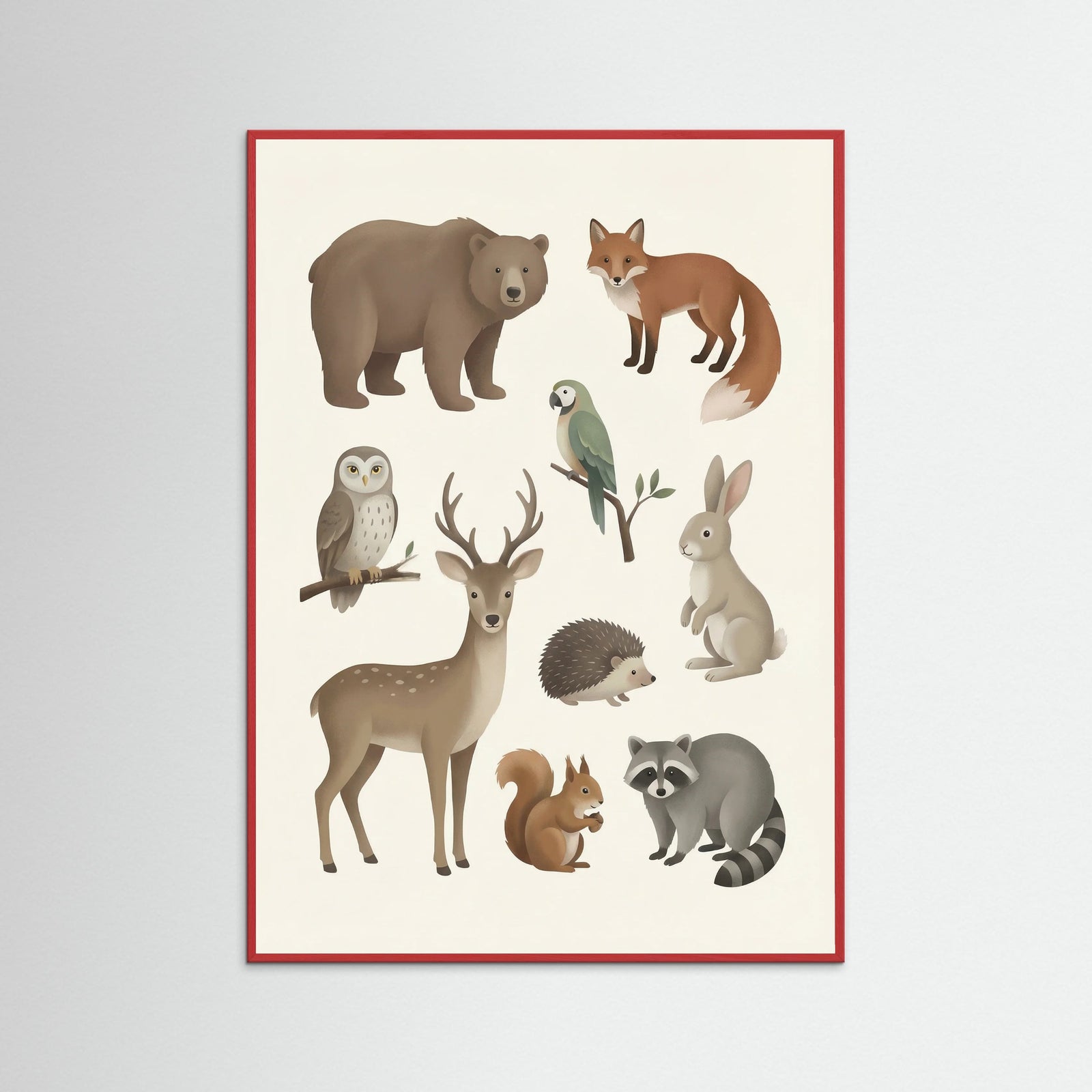 Red Wood Nordic Alphabet Art