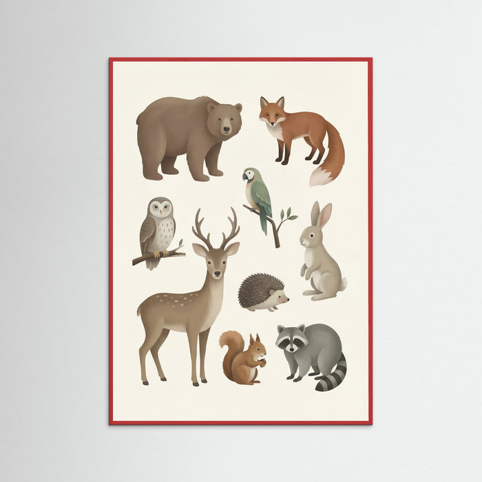 Red Wood Nordic Alphabet Art