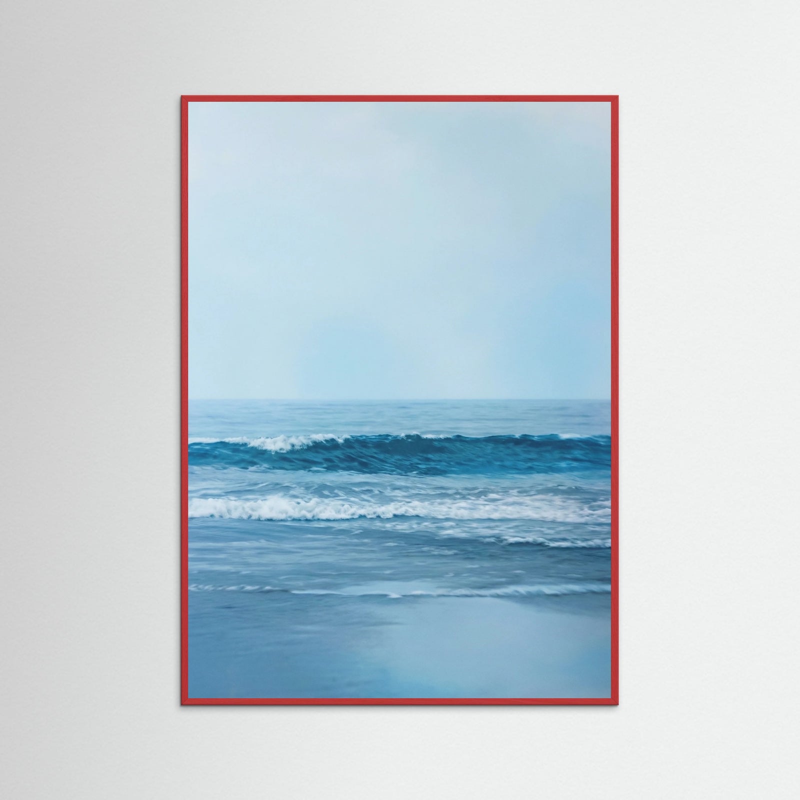Red Wood Ocean Serenity Blue