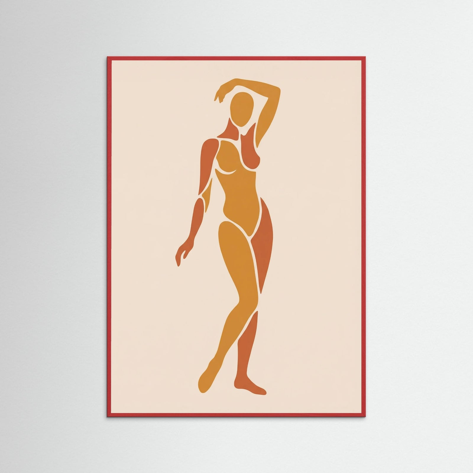 Red Wood Orange Nude Cut Out