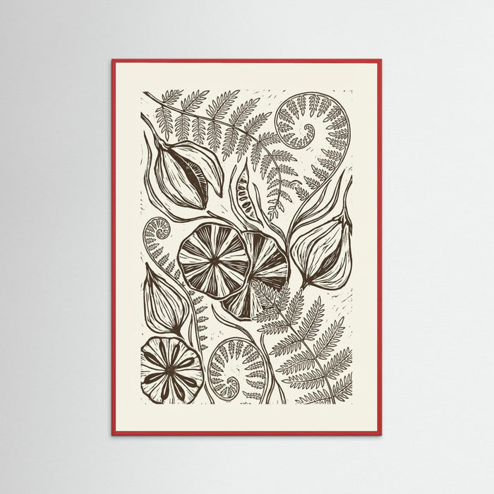 Red Wood Organic Linework