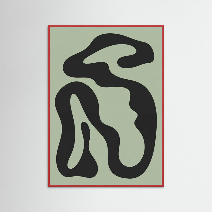 Red Wood Organic Shapes Abstraction