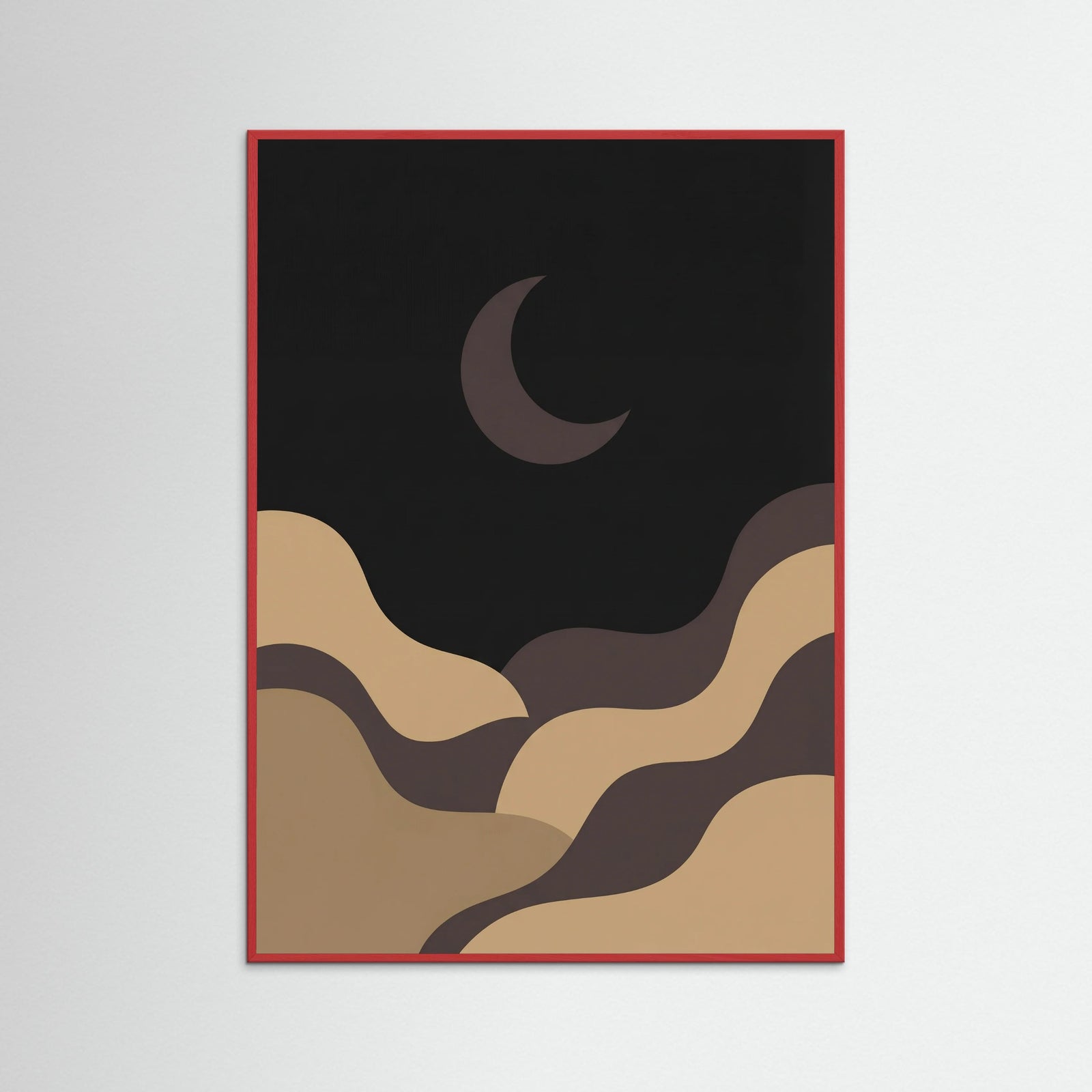 Red Wood Organic Shapes Night